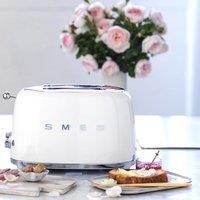 Smeg 50's Retro TSF01WHUK 2 Slice Toaster - White, White
