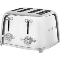 Smeg 50's Retro TSF03SSUK 4 Slice Toaster - Stainless Steel, Stainless Steel