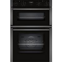 NEFF N50 U1ACE2AG3B Built In Electric Double Oven - Graphite - A/B Rated, Silver