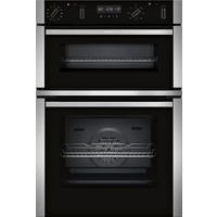 NEFF N50 U2ACH7AN7B Built In WiFi Connected Electric Double Oven with Pyrolytic Cleaning - Stainless Steel - A/B Rated, Stainless Steel