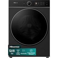 Hisense KitchenFit 5i Series WD5I1245BBRH Wifi Connected 12Kg/8Kg Heat Pump Washer Dryer with 1400 rpm - Black - A Rated [Wash&Dry], A Rated [Wash Only], Black