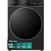 Hisense KitchenFit 7i Series WF7I1248BBR 12kg WiFi Connected Washing Machine with 1400 rpm - Black - A Rated, Black