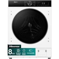 Hisense 5 Series WF80BI543BWP Integrated 8kg WiFi Connected Auto Dosing Washing Machine with 1400 rpm - White - A Rated, White