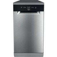 Whirlpool WF9E2B19XUK Slimline Dishwasher - Stainless Steel / Black - F Rated, Stainless Steel