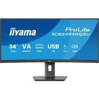 iiyama ProLite XCB3494WQSU-B1 34" UWQHD 120Hz Curved Monitor - Black, Black