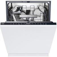 Haier XI 4C4S0SB-80 Wifi Connected Integrated Full Size Dishwasher - Black Control Panel with Sliding Door Fixing Kit - C Rated, Black