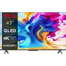 TCL 43 4K Ultra HD QLED Smart TV - 43C645K, Stainless Steel
