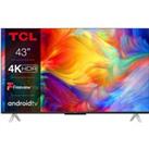 TCL 43 4K Ultra HD Smart Android TV - 43P638K, Aluminium / Anthracite