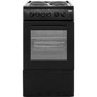 Beko AS530K 50cm Electric Cooker with Solid Plate Hob - Black - A Rated, Black