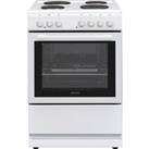 Electra BEF60SEW 60cm Electric Cooker with Solid Plate Hob - White - A Rated, White