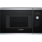 Bosch Series 4 BEL523MS0B Built In 38cm Tall Compact Microwave - Stainless Steel, Stainless Steel