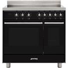 Smeg Classic C92IPBL9-1 Electric Range Cooker with Pyrolytic Cleaning, Induction Hob, Circulaire, Bl