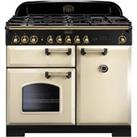 Rangemaster Classic Deluxe CDL100DFFCR/B 100cm Dual Fuel Range Cooker - Cream / Brass - A/A Rated, C