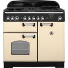 Rangemaster Classic Deluxe CDL100DFFCR/C 100cm Dual Fuel Range Cooker - Cream / Chrome - A/A Rated, 