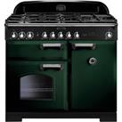 Rangemaster Classic Deluxe productcode 100cm Dual Fuel Range Cooker - Racing Green / Chrome - A/A Rated, Green