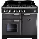 Rangemaster Classic Deluxe CDL100DFFSL/C 100cm Dual Fuel Range Cooker - Slate / Chrome - A/A Rated, 