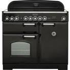 Rangemaster Classic Deluxe CDL100EIBL/C 100cm Electric Range Cooker with Induction Hob - Black / Chrome - A/A Rated, Black