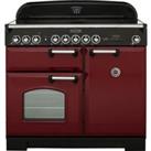 Rangemaster Classic Deluxe CDL100EICY/C 100cm Electric Range Cooker with Induction Hob - Cranberry / Chrome - A/A Rated, Red
