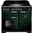Rangemaster Classic Deluxe CDL100EIRG/C 100cm Electric Range Cooker with Induction Hob - Racing Green / Chrome - A/A Rated, Green