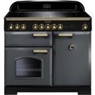 Rangemaster Classic Deluxe CDL100EISL/B 100cm Electric Range Cooker with Induction Hob - Slate / Bra