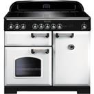 Rangemaster Classic Deluxe CDL100EIWH/C 100cm Electric Range Cooker with Induction Hob - White / Chr