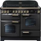 Rangemaster Classic Deluxe CDL110ECCB/B 110cm Electric Range Cooker with Ceramic Hob - Charcoal Blac