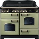 Rangemaster Classic Deluxe CDL110ECOG/B 110cm Electric Range Cooker with Ceramic Hob - Olive Green /