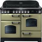 Rangemaster Classic Deluxe CDL110ECOG/C 110cm Electric Range Cooker with Ceramic Hob - Olive Green /