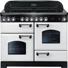 Rangemaster Classic Deluxe CDL110ECWH/C 110cm Electric Range Cooker with Ceramic Hob - White / Chrom