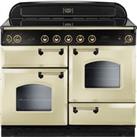 Rangemaster Classic Deluxe CDL110EICR/B 110cm Electric Range Cooker with Induction Hob - Cream / Bra