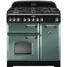 Rangemaster Classic Deluxe CDL90DFFMG/C 90cm Dual Fuel Range Cooker - Mineral Green / Chrome - A/A R