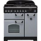 Rangemaster Classic Deluxe CDL90DFFRP/C 90cm Dual Fuel Range Cooker - Royal Pearl / Chrome - A/A Rat