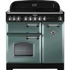 Rangemaster Classic Deluxe CDL90ECMG/C 90cm Electric Range Cooker with Ceramic Hob - Mineral Green /