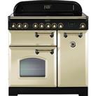 Rangemaster Classic Deluxe CDL90EICR/B 90cm Electric Range Cooker with Induction Hob - Midnight Spor