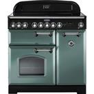 Rangemaster Classic Deluxe CDL90EIMG/C 90cm Electric Range Cooker with Induction Hob - Mineral Green