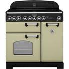Rangemaster Classic Deluxe CDL90EIOG/C 90cm Electric Range Cooker with Induction Hob - Olive Green /