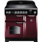 Rangemaster Classic CLA90EICY/C 90cm Electric Range Cooker with Induction Hob - Cranberry / Chrome - A/A Rated, Red