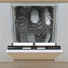 Candy Brava CMIH1L949 Fully Integrated Slimline Dishwasher - Black Control Panel with Fixed Door Fixing Kit - F Rated, Black