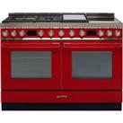 Smeg Portofino CPF120IGMPR 120cm Dual Fuel Range Cooker - Red - A+/A Rated, Red