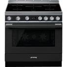 Smeg Portofino CPF9iPAN 90cm Electric Range Cooker with Induction Hob - Anthracite - A+ Rated, Black