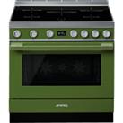 Smeg Portofino CPF9iPOG 90cm Electric Range Cooker with Induction Hob - Olive Green - A+ Rated, Green