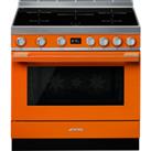 Smeg Portofino CPF9iPOR 90cm Electric Range Cooker with Induction Hob - Orange - A+ Rated, Orange