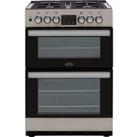 Belling Cookcentre 60DF 60cm Freestanding Dual Fuel Cooker - Stainless Steel - A/A Rated, Stainless 