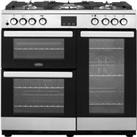 Belling Cookcentre90DFT 90cm Dual Fuel Range Cooker - Stainless Steel - A/A Rated, Stainless Steel
