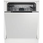 Beko DIN16430 Fully Integrated Standard Dishwasher - Stainless Steel / Black Control Panel with Fixed Door Fixing Kit - D Rated, Stainless Steel