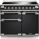 Rangemaster Elise ELS100EICB 100cm Electric Range Cooker with Induction Hob - Charcoal Black - A/A/A
