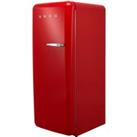 Smeg Left Hand Hinge FAB28LRD5UK Fridge with Ice Box - Red - D Rated, Red