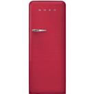 Smeg Right Hand Hinge FAB28RDRB5 Fridge with Ice Box - Ruby - D Rated, Red