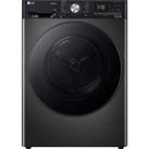 LG Dual Dry FDV909BN Wifi Connected 9Kg Heat Pump Tumble Dryer - Platinum Black - A+++ Rated, Black