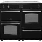 Belling Farmhouse100Ei 100cm Electric Range Cooker with Induction Hob - Black - A/A Rated, Black